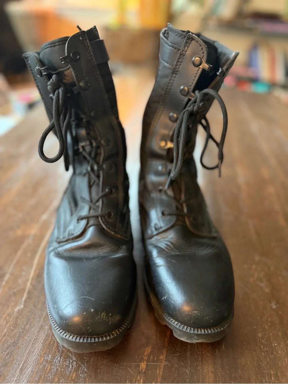 WideWay Black Military Tactical Lace-Up Boots - 8.5 M